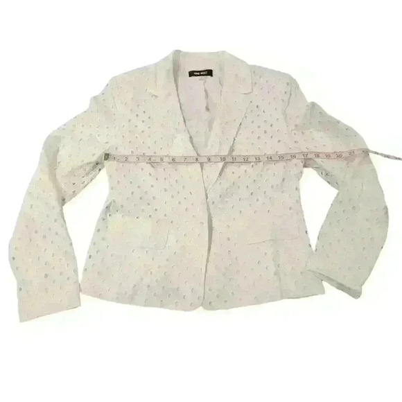 Nine West Ivory Eyelet Notch Blazer One button Sz 6 US - Picture 12 of 14